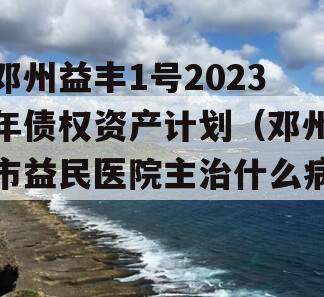 邓州益丰1号2023年债权资产计划（邓州市益民医院主治什么病）