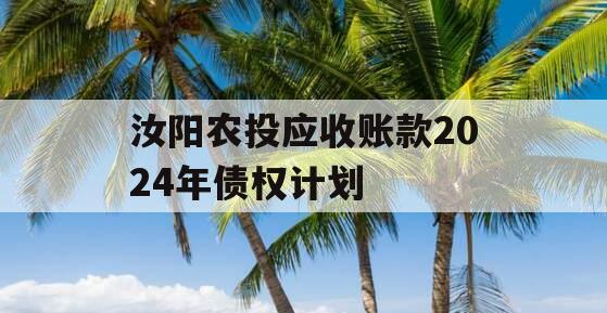 汝阳农投应收账款2024年债权计划